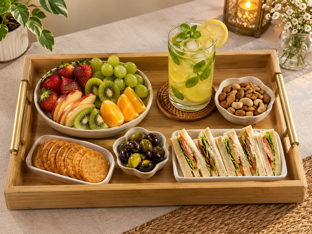 3-Piece Wooden Serving Tray
