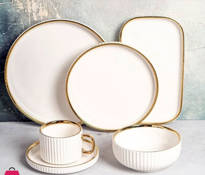 Ceramya Royal Morning | 32-Piece Ceramic Breakfast Set | White