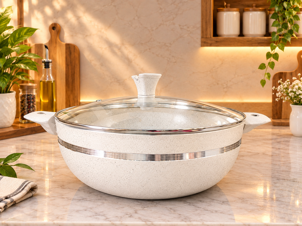 Complete 18-Piece Non-Stick Cookware Set | Off-White